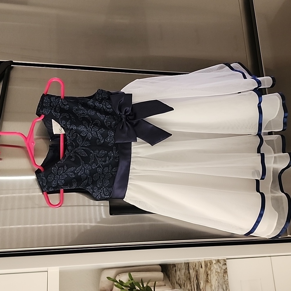 "Rare Editions" Formal Navy White Dress